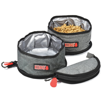 KONG Travel Fold-Up Bowl - travel bowl for dogs and cats