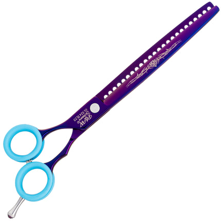 P&W Carat Left Chunker Scissors - single-sided thinning shears for left-handed users, 24 teeth