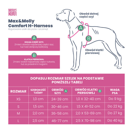 Max&Molly Comfort Harness Matrix 2.0 Jade - soft harness for dogs, with QR identifier and adjustable fit