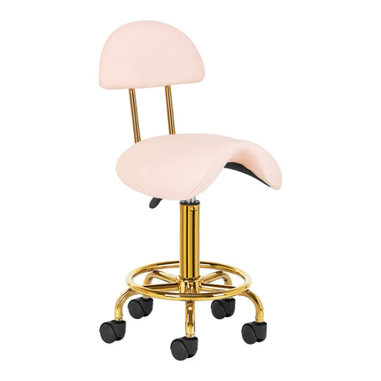 Activ 6001 - G Gold Rose - gold grooming chair with contoured seat and backrest, light pink