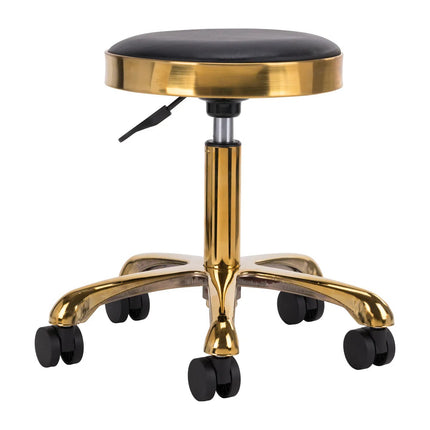 Activ - 1640 Gold Black - gold grooming stool on wheels, with height adjustment, black