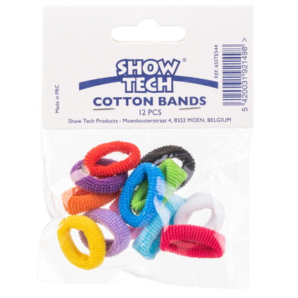 Show Tech Bands 12 pcs - medium, cotton grooming bands