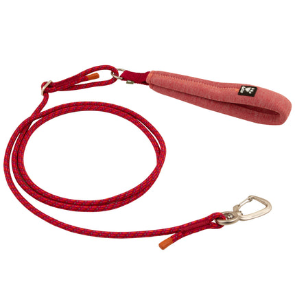 Hurtta Adjustable Rope Leash Eco Beetroot - adjustable rope leash with a soft handle for dogs, raspberry