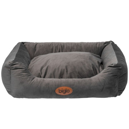 Biglo Velvet Love Dark Grey - elegant velvet bed for dogs and cats, rectangular dark grey