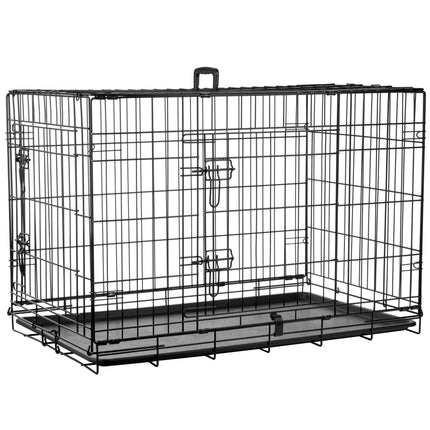 Flamingo Keo - metal dog crate, L: