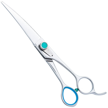 Geib Super Gator Curved Scissors - professional curved grooming scissors with micro-serration, ergonomic handle, made of triple-hardened stainless steel