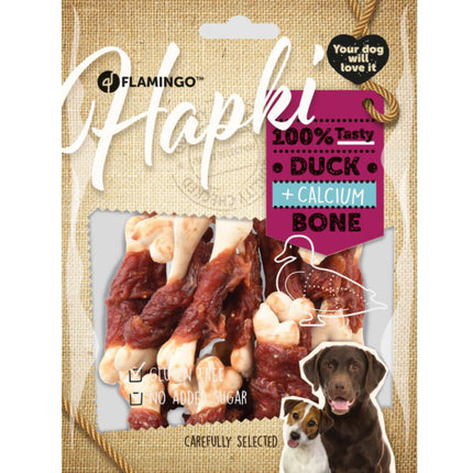 Flamingo Hapki Duck Calcium - dog treat, calcium cubes wrapped in duck