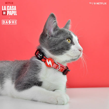 Dashi La Casa De Papel Bella Ciao Cat Collar - cat collar with a design inspired by the series Money Heist.