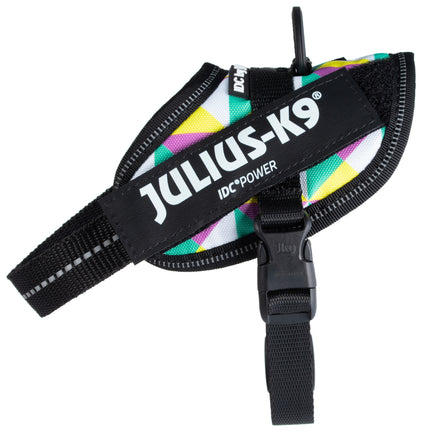 Julius - K9 IDC Powerharness Retro - dog harness with reflectors, in colorful triangles