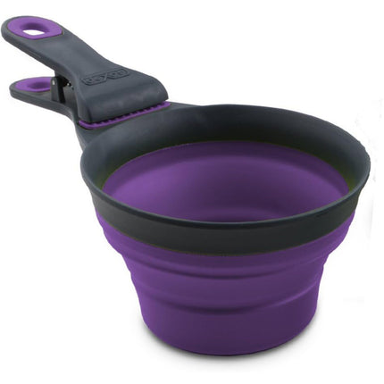 Dexas Collapsible KlipScoop 3-in-1 Medium - collapsible food scoop with a bag-closing clip, medium size