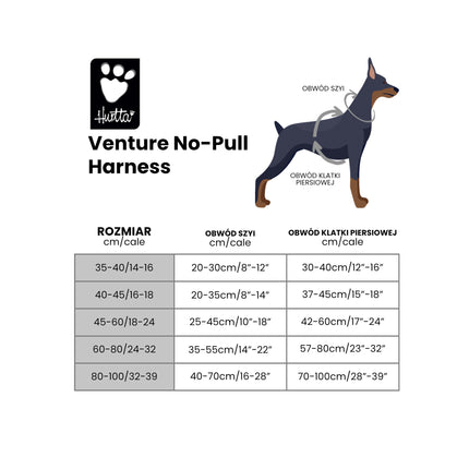 Hurtta Venture No-Pull Harness Bilberry - front-clip dog harness - size 45 - 60