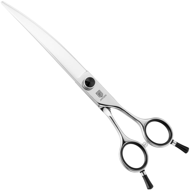 Jargem Curved Diamond Scissors - curved grooming scissors, polished with a diamond tip