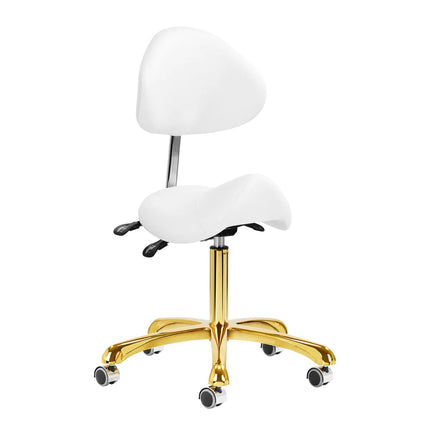 Giovanni 1004 Gold White - adjustable grooming chair in multiple positions, rodeo seat, white