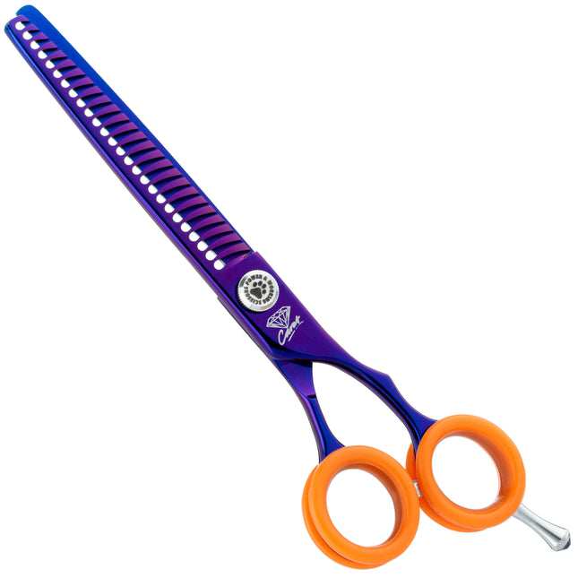 P&W Carat Chunker Scissors - single-sided thinning shears for long-haired breeds, 26 teeth