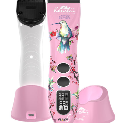 Kenchii Flash Pink Cordless Clipper - professional cordless clipper with adjustable blade