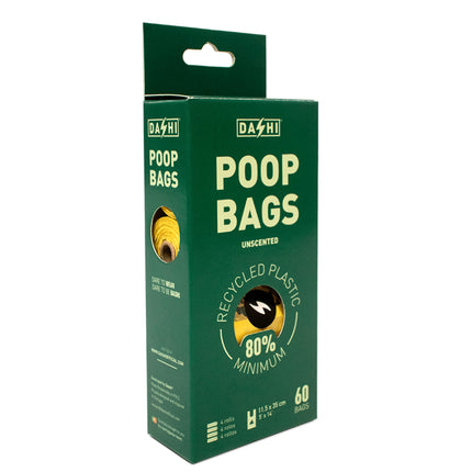 Dashi Unscented Poop Bags 4x15pcs - biodegradable dog waste bags, 11.5x35cm