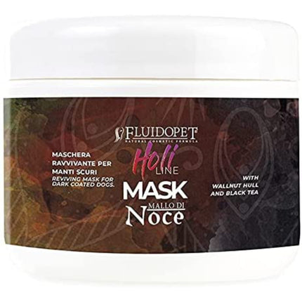 FluidoPet Holi Line Walnut Shell Mask - revitalizing mask for dark dog fur