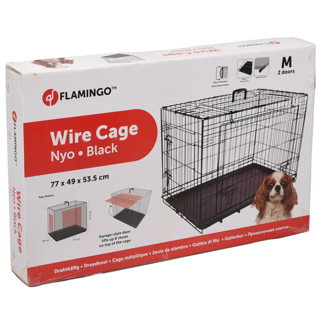 Flamingo Nyo - metal dog cage with lift-up doors, M: