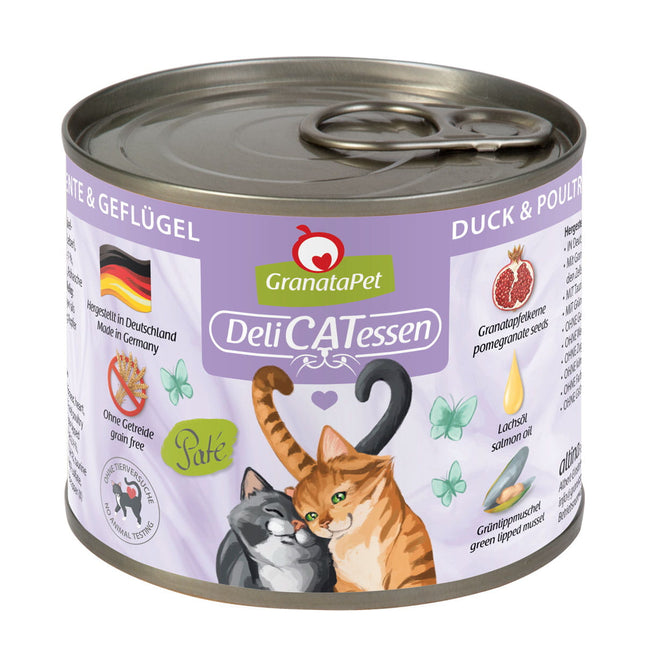 GranataPet DeliCatessen Duck & Poultry - grain-free wet food for cats, duck and poultry