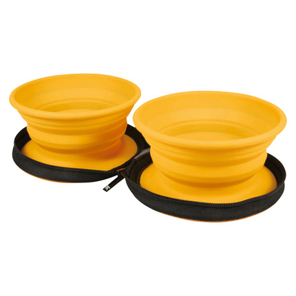 Kiwi Walker Double Travel Bowl - travel bowl for dogs and cats, silicone