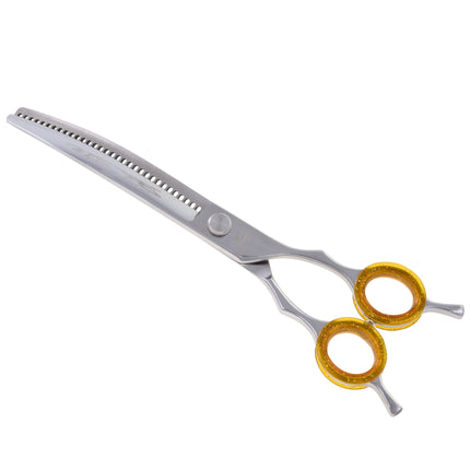 P&W AA Love Curved Chunker - professional curved thinning shears with micro-serration, 32 teeth