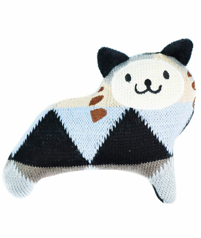 Record Knitted Cat Pedro Dog Toy - squeaky toy for dogs, Cat Pedro