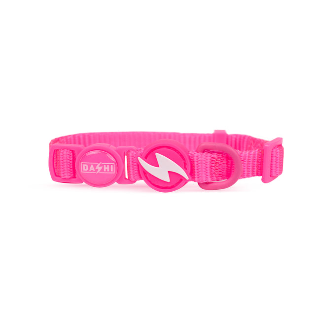 Dashi Neon Pink Cat Collar - nylon cat collar, neon pink