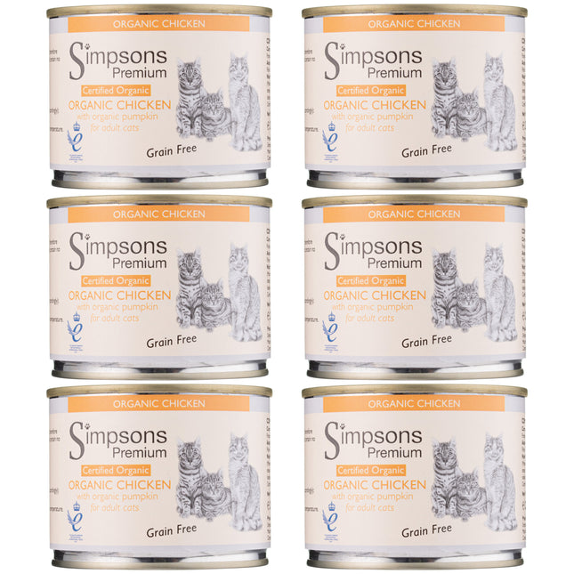 Simpsons Premium Cat Organic Chicken with Pumpkin - grain-free wet food for cats, chicken with pumpkin - 200g