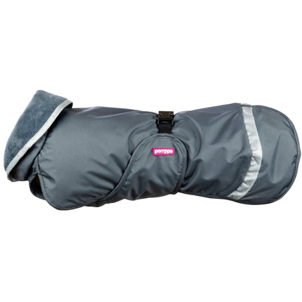 Lightweight Pomppa Graphite - rain jacket for dogs, with a warm lining