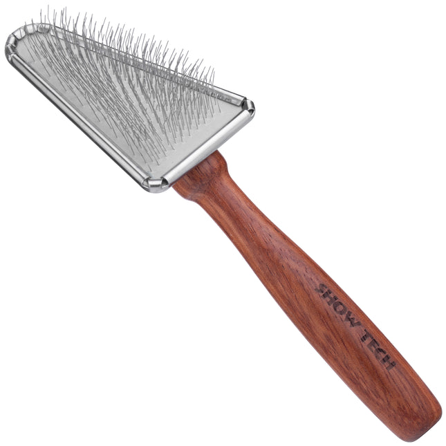 Show Tech Slicker Triangular Rosewood - Triangular Poodle Brush Made of Rosewood