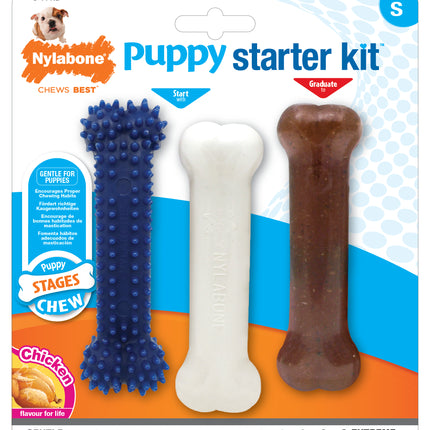 Nylabone Chicken Starter Kit - set of three chew toys for puppies