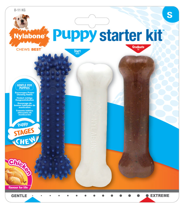 Nylabone Chicken Starter Kit - set of three chew toys for puppies