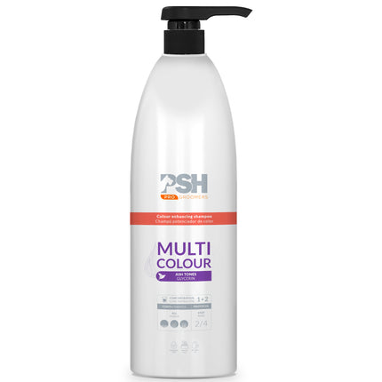 PSH Pro Multi Colour Shampoo - color-enhancing shampoo for dogs and cats, eliminates yellow discoloration, concentrate 1:2