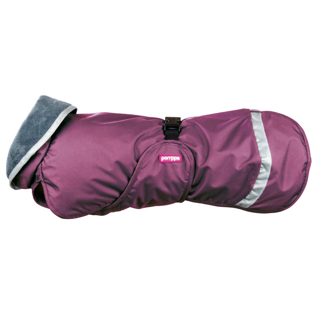 Lightweight Pomppa - rain jacket for dogs, with warm lining, plum color