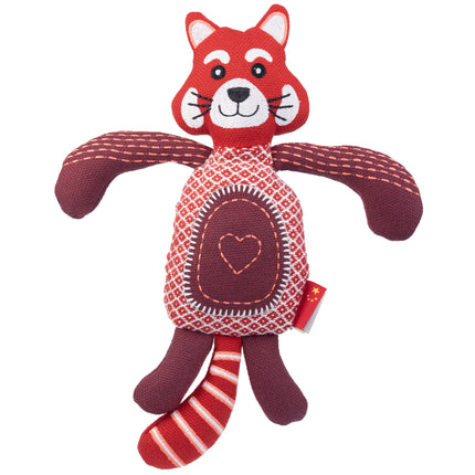 Resploot Cuddlers Panda - plush toy for dogs, red panda made from recycled materials, with a squeaker