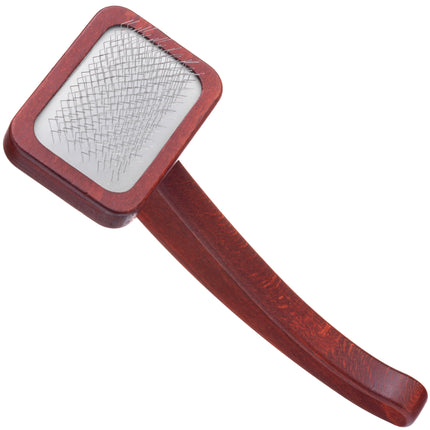 Maxi - Small Pin Slicker Brush - sturdy poodle brush with a comfortable handle, made of beech wood