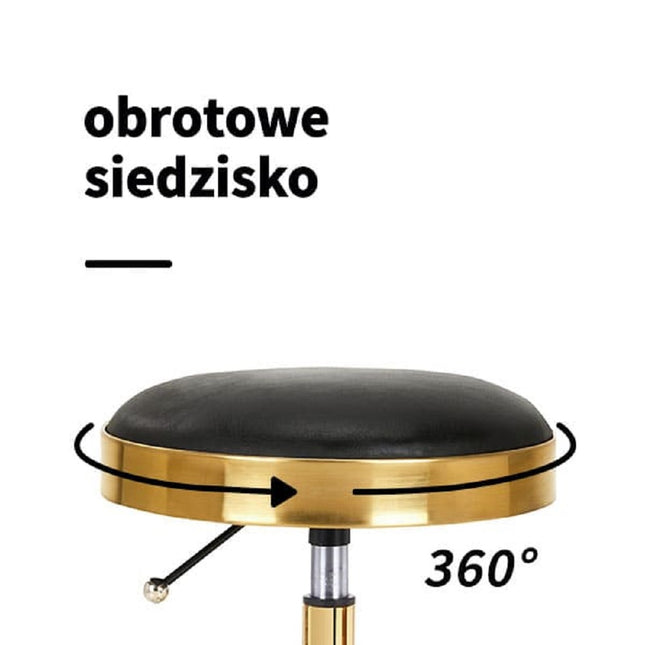 Activ H7 - gold rolling stool with height adjustment, black