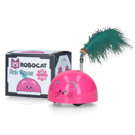 Robocat Mouse - interactive mouse for cats, with feather, motion sensor, and madnip addition