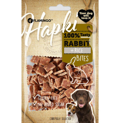 Flamingo Hapki Rabbit Rice Bites - treats for dogs, rabbit and rice