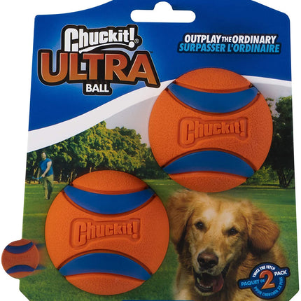 Chuckit! Ultra Ball M (6.4cm) - bouncy dog ball, without squeaker - 2pcs