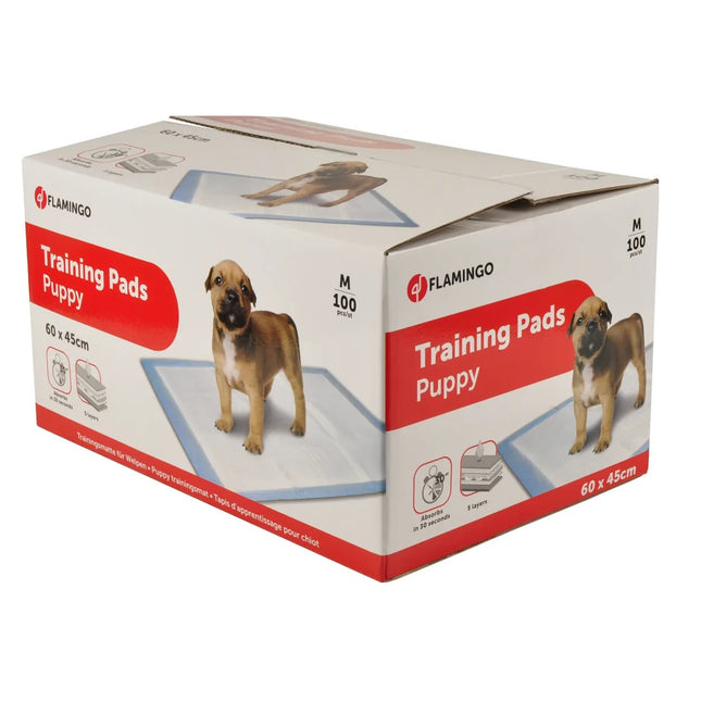 Flamingo Training Pads M (60x45cm) - dog training pads for housebreaking, 5-layer - 100 pieces