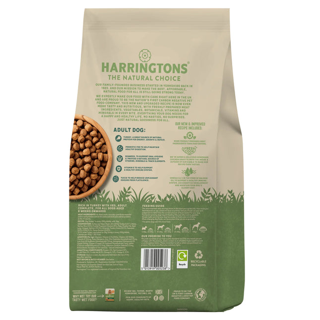 Harringtons Turkey & Veg - dry dog food with turkey and vegetables - PROMOTION due to best before date of 30.01.2025