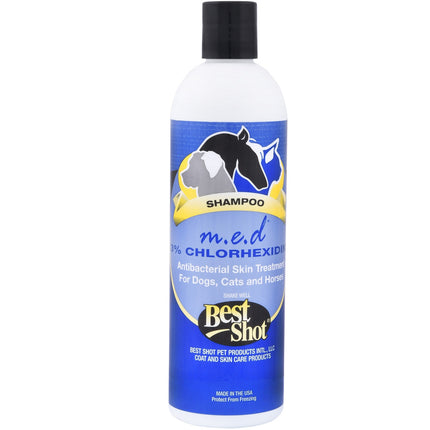 Best Shot M.E.D. Chlorhexidine Shampoo 3% - antibacterial, therapeutic shampoo for pets with skin issues, concentrate 1:10