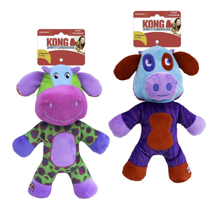 KONG Switcheroos Cow Pig L - reversible plush toy for dogs, Cow - Pig