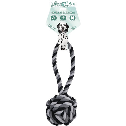 Holland Dental Floss Toss Extreme Rope Sling - massive ball on a string for large dogs, made from dental floss.