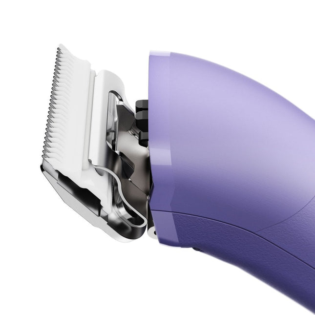 Andis eMERGE Lilac Clipper - professional single-speed clipper with built-in rechargeable battery and CeramicEdge blade (1.5mm), purple