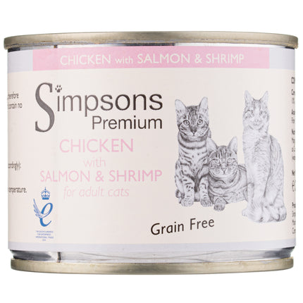 Simpsons Premium Cat Chicken with Shrimp - grain-free wet food for cats, chicken, salmon, and shrimp