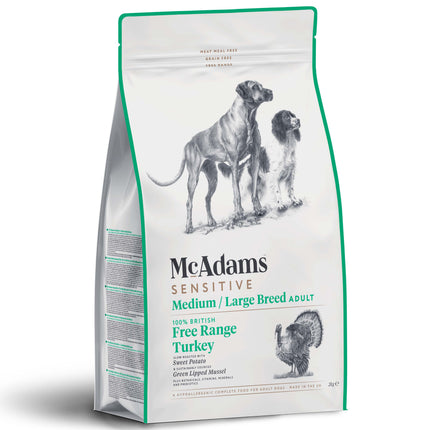 McAdams Sensitive Medium/Large Breed Free Range Turkey - single protein, baked food with turkey for medium and large breed dogs