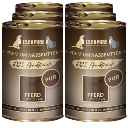 Escapure Horse Pure - wet food for dogs and cats, 100% horse meat