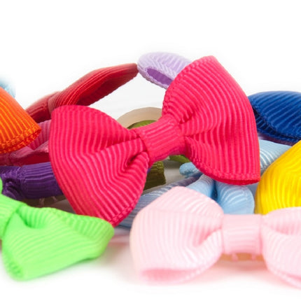 Show Tech Multicolor Bows 50 pcs - colorful bows on elastic bands for dogs